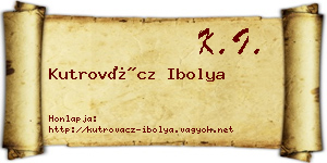 Kutrovácz Ibolya névjegykártya